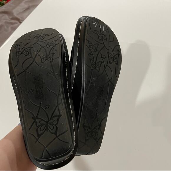 Alegria Tuscany Pewter‎ Dazzler Metallic Mary Jane Mules Size 38 - Picture 8 of 9